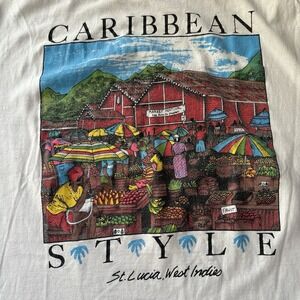 Carribean St Lucia West Indies Magic Tee's Men's Vintage Single Stitch 90's 2 XL